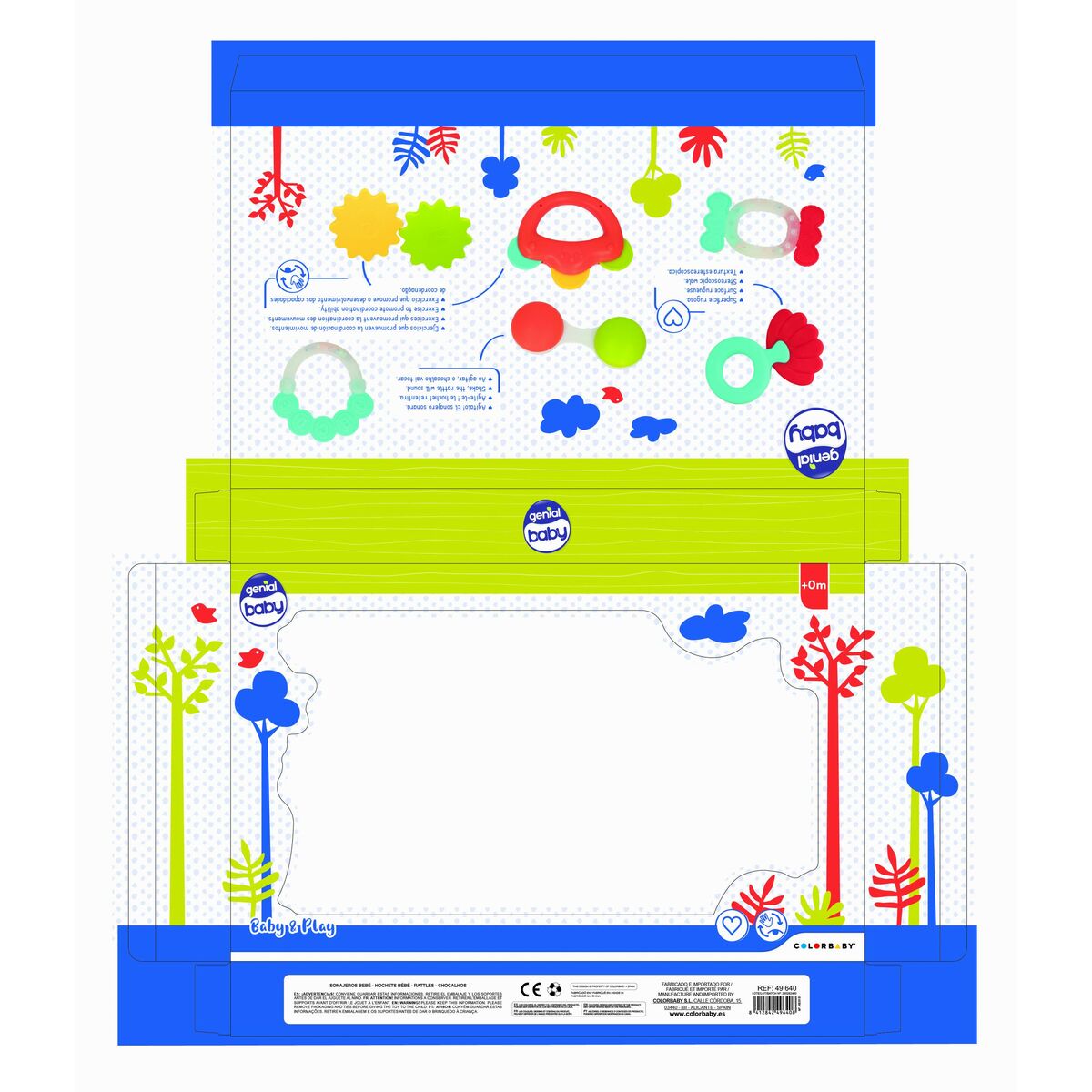 Kit de hochets Colorbaby 6 Pièces 12,5 x 1,5 x 6,5 cm (6 Unités)