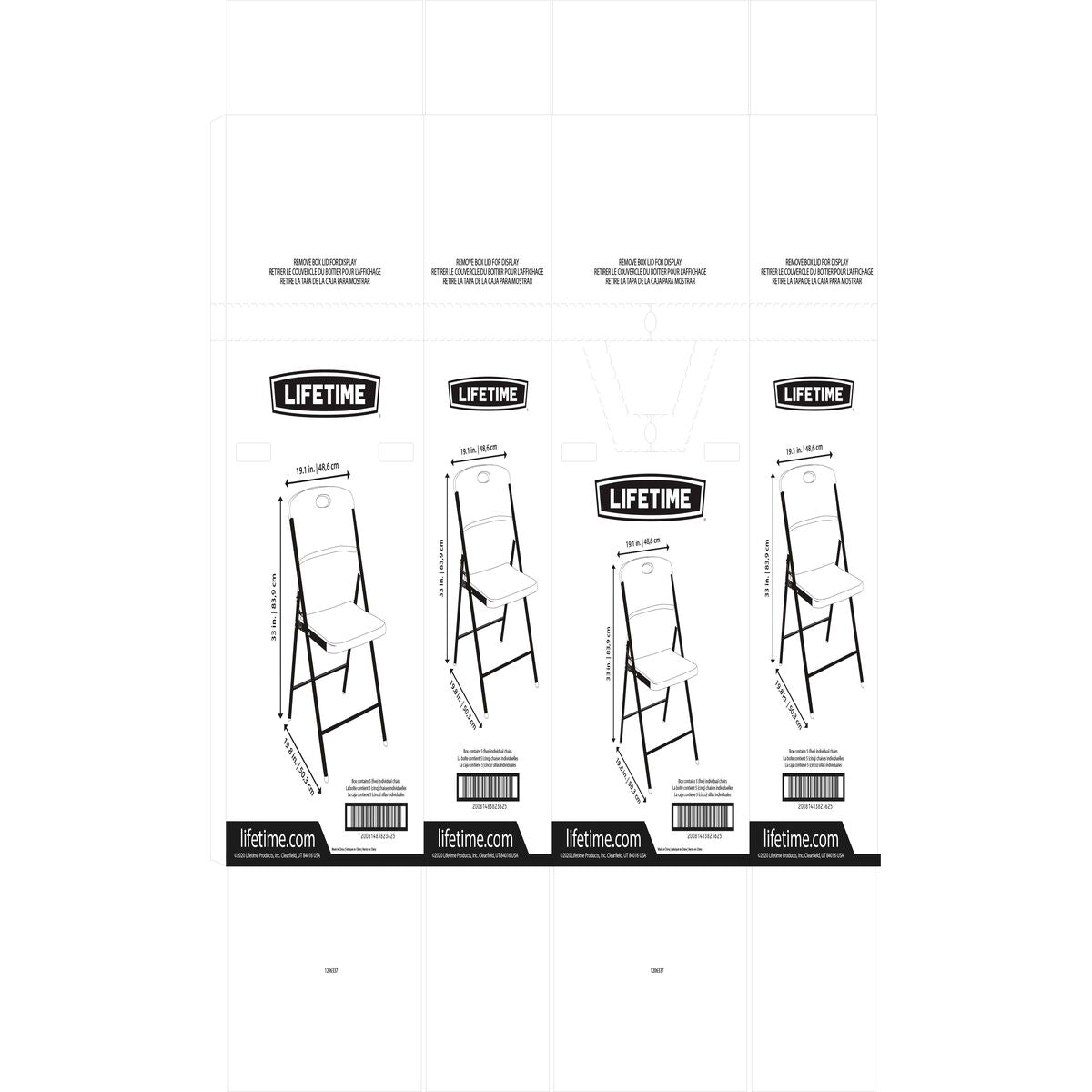 Chaise Pliante Lifetime Noir 50 x 84 x 48,5 cm (5 Unités)