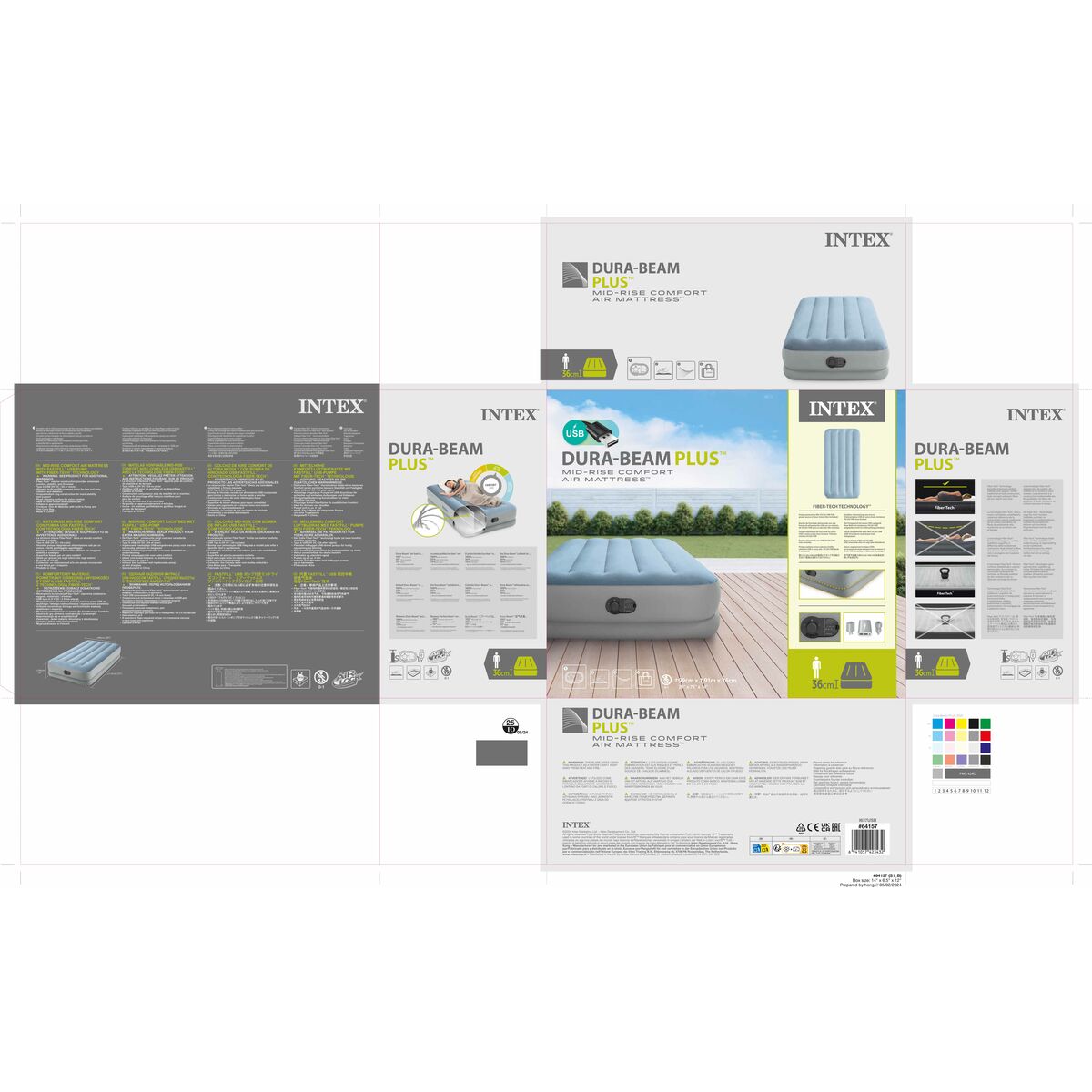 Lit Gonflable Intex 99 x 42 x 191 cm 3 Unités