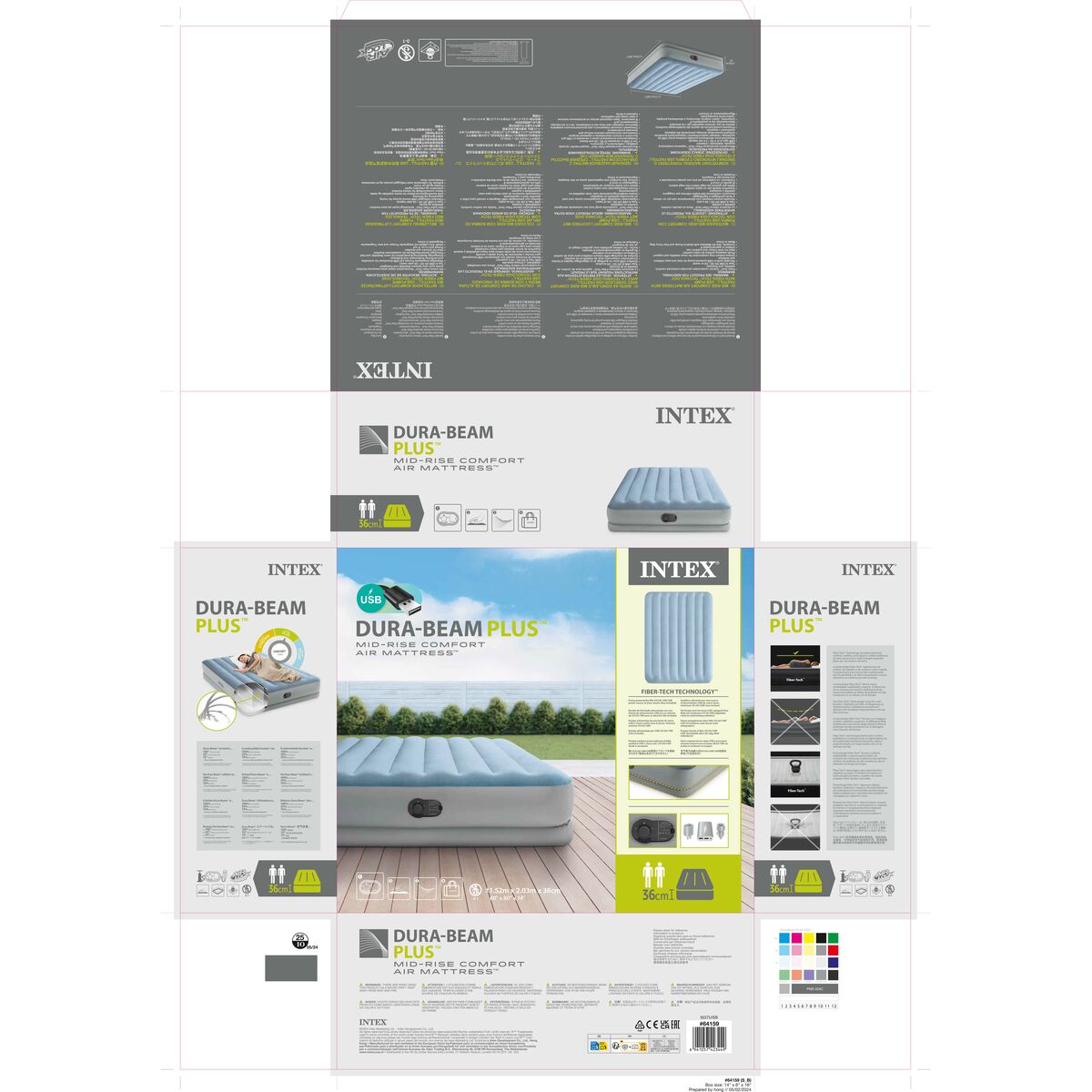 Lit Gonflable Intex Comfort Queen 152 x 36 x 203 cm 2 Unités