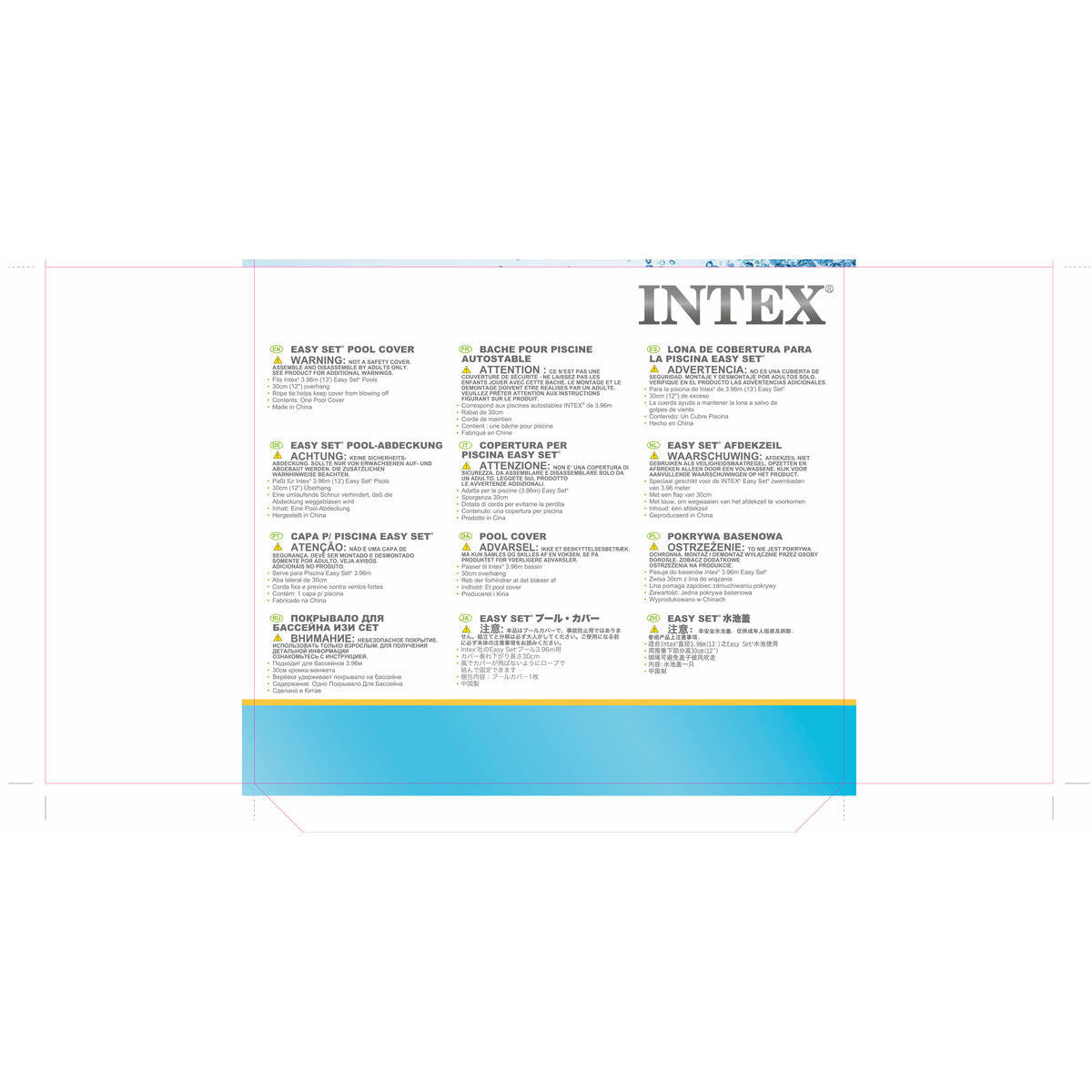 Bâches de piscine Intex Blue marine Ø 396 cm Rond (4 Unités)