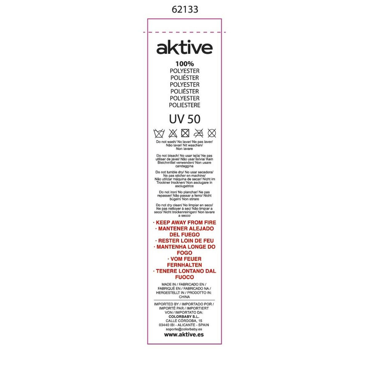 pare-vent de plage Aktive 130 x 72 x 85 cm (6 Unités)