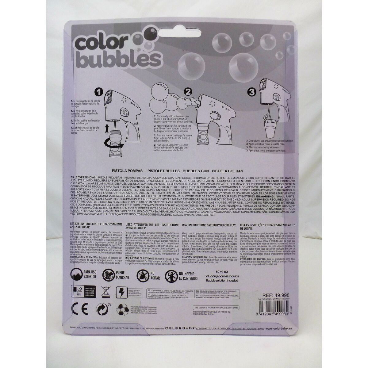 Jeu de Bulles de Savon Colorbaby 15 x 15,5 x 5,7 cm (12 Unités)