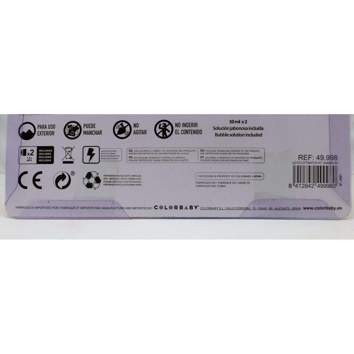 Jeu de Bulles de Savon Colorbaby 15 x 15,5 x 5,7 cm (12 Unités)