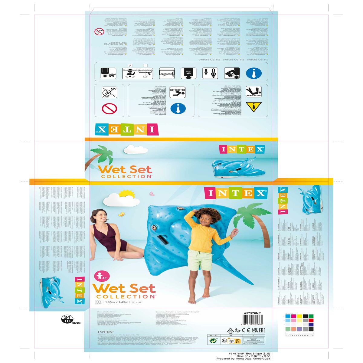 Bouée gonflable Intex 145 x 185 cm (6 Unités)