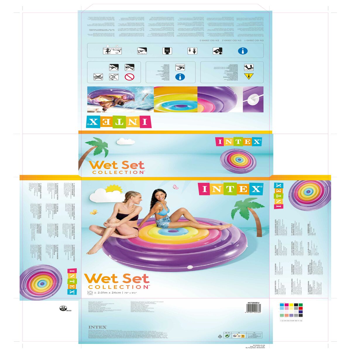 Matelas Gonflable Intex 206 x 24 x 206 cm (3 Unités)