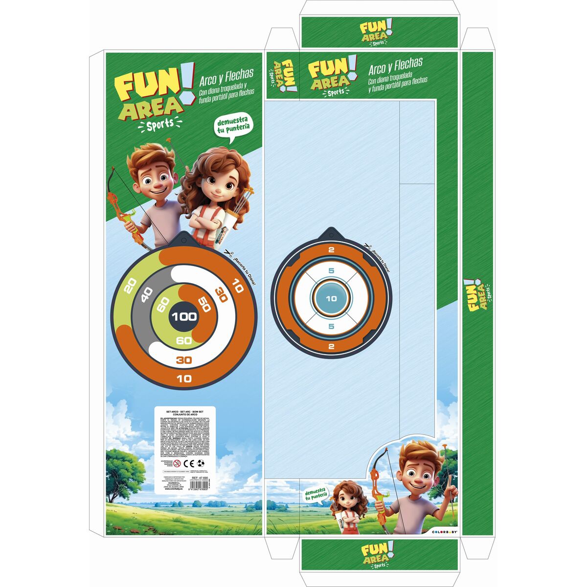 Set de tir à l'arc Colorbaby 3,5 x 67 x 15 cm (6 Unités)