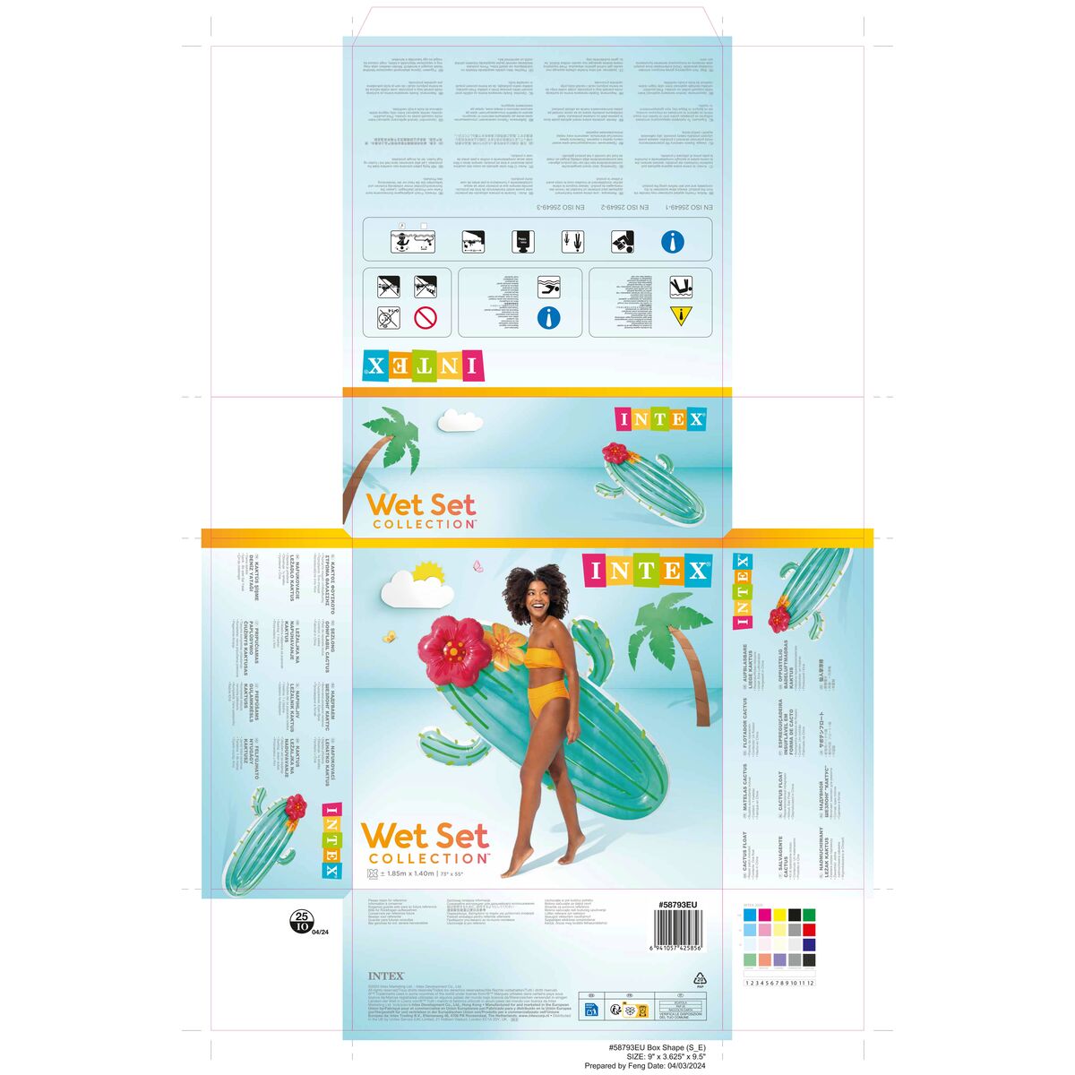 Matelas Gonflable Intex Cactus 140 x 185 x 28 cm (6 Unités)