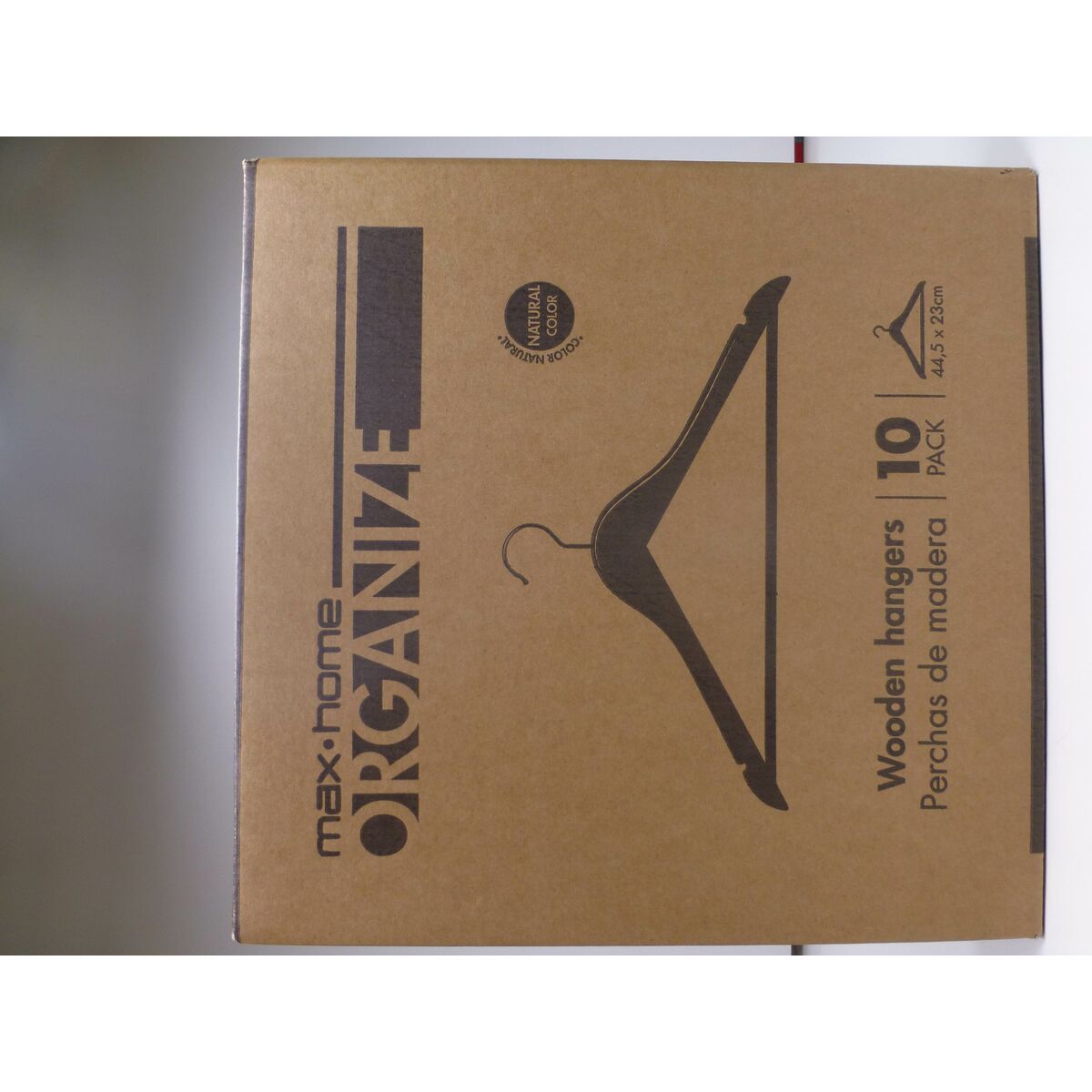 Jeu de porte-manteaux Max Home Naturel Bois Acier 44,5 x 23 x 1 cm 10 Pièces (6 Unités)