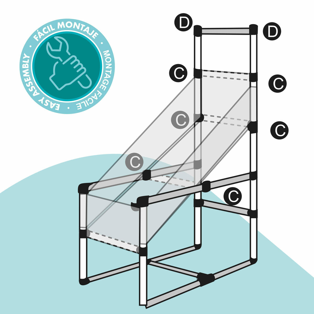 Panier de Basket Colorbaby 41 x 120 x 80 cm (2 Unités)