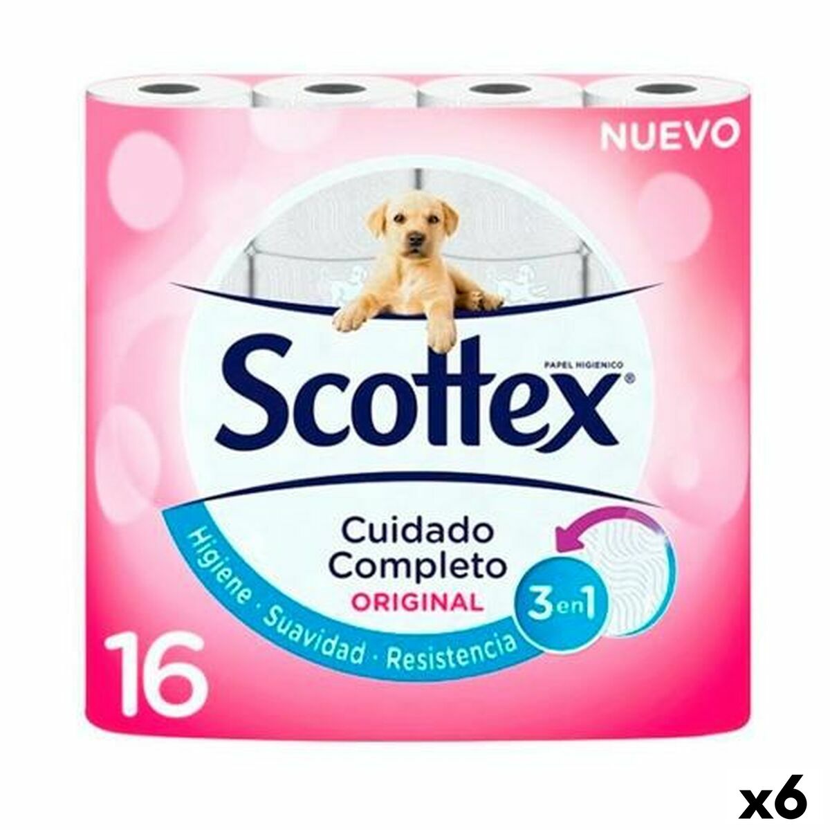 Papier Toilette Scottex Original Blanc 16 Pièces (6 Unités)