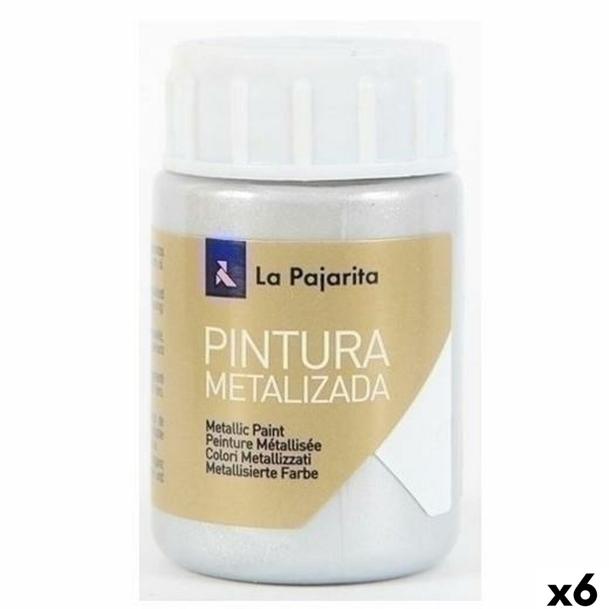 Peinture La Pajarita Argenté 35 ml (6 Unités)