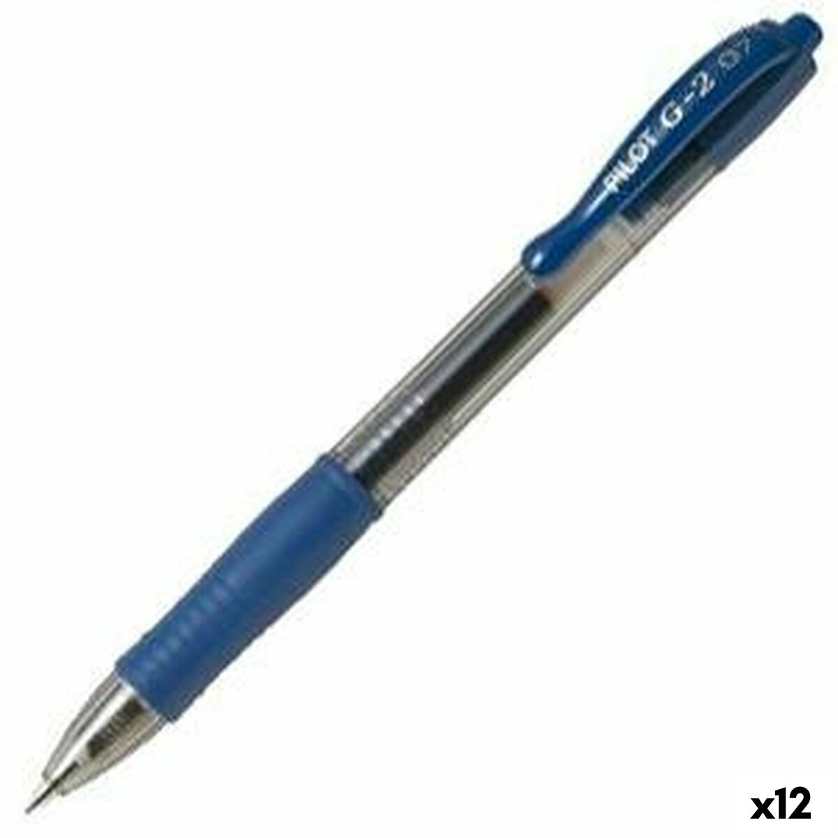 Stylo gel Pilot G-2 07 Bleu 0,4 mm (12 Unités)
