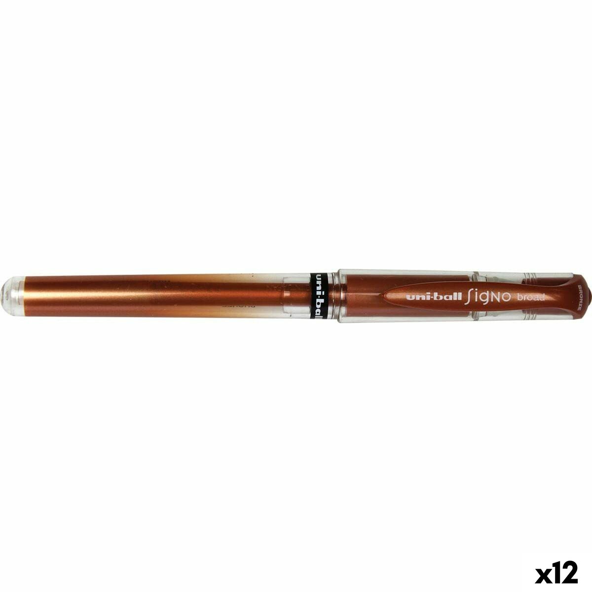 Stylo gel Uni-Ball SIGNO BROAD Bronze 0,6 mm 1,0 mm (12 Unités)