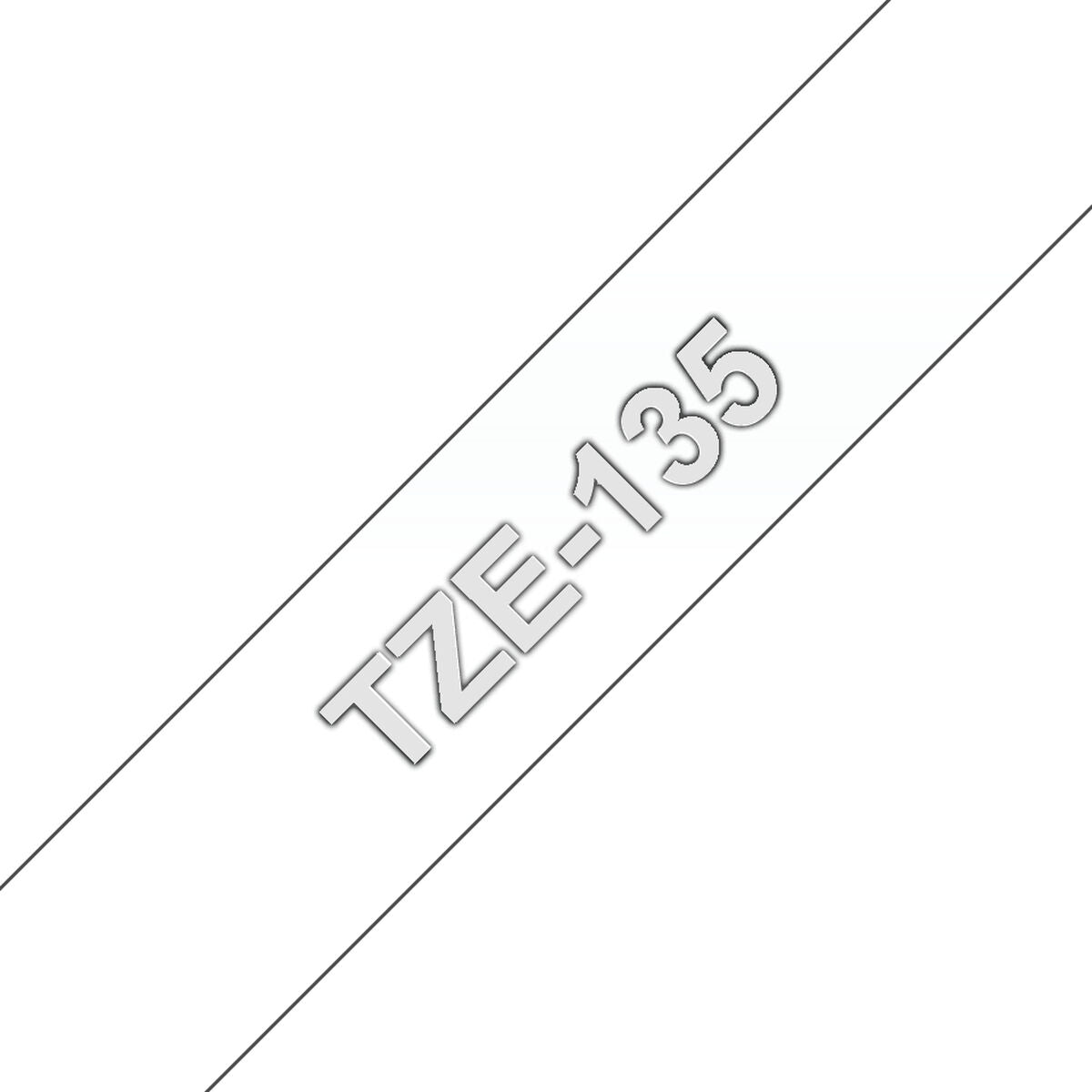 Ruban Laminé pour Etiqueteuses Brother TZE135 Blanc 12 mm x 8 m