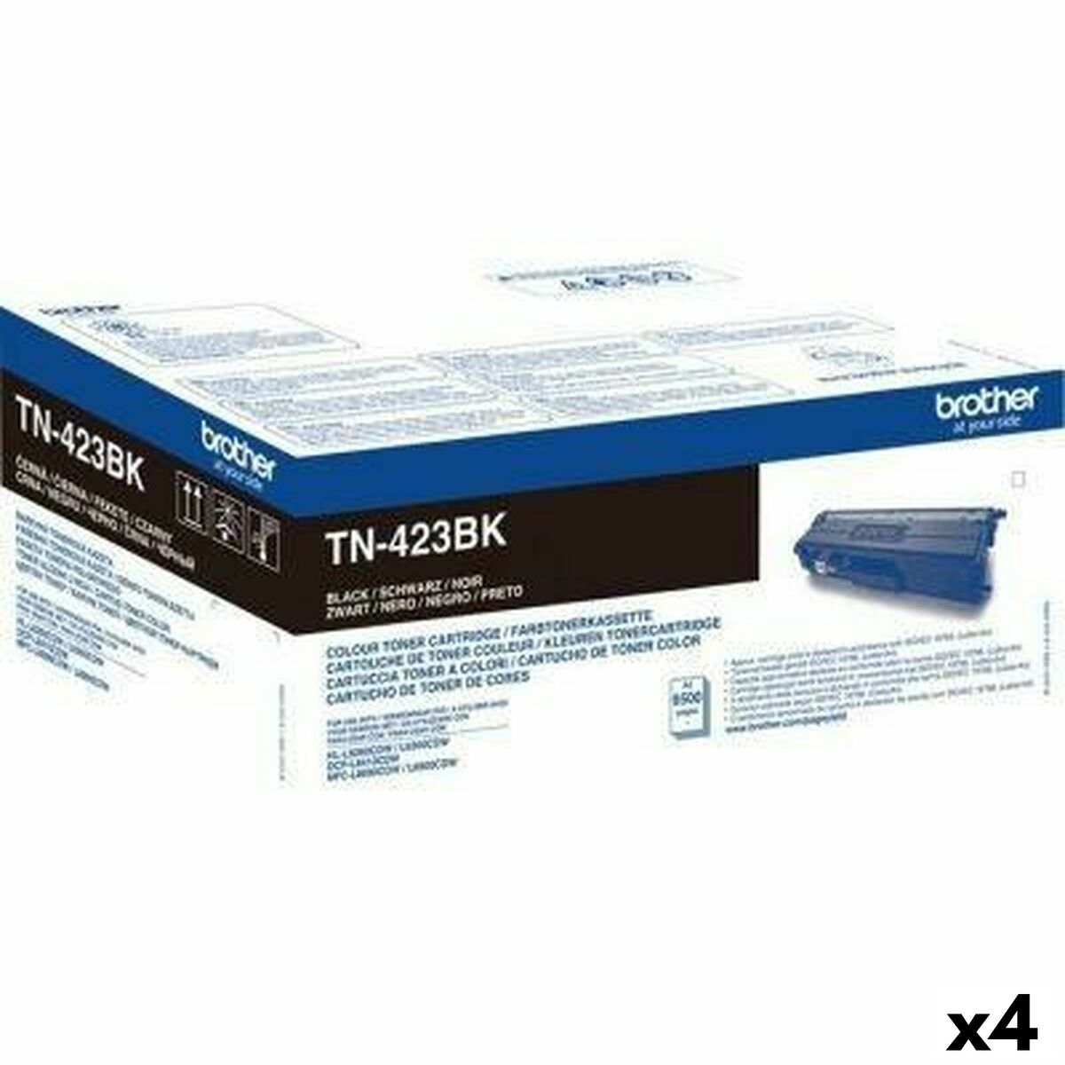 Toner Brother TN423BK Noir (4 Unités)