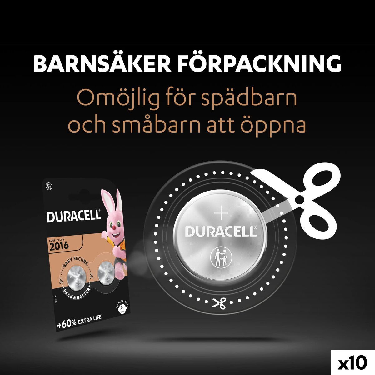 Pile bouton DURACELL DL2016 K2 3 V (10 Unités)