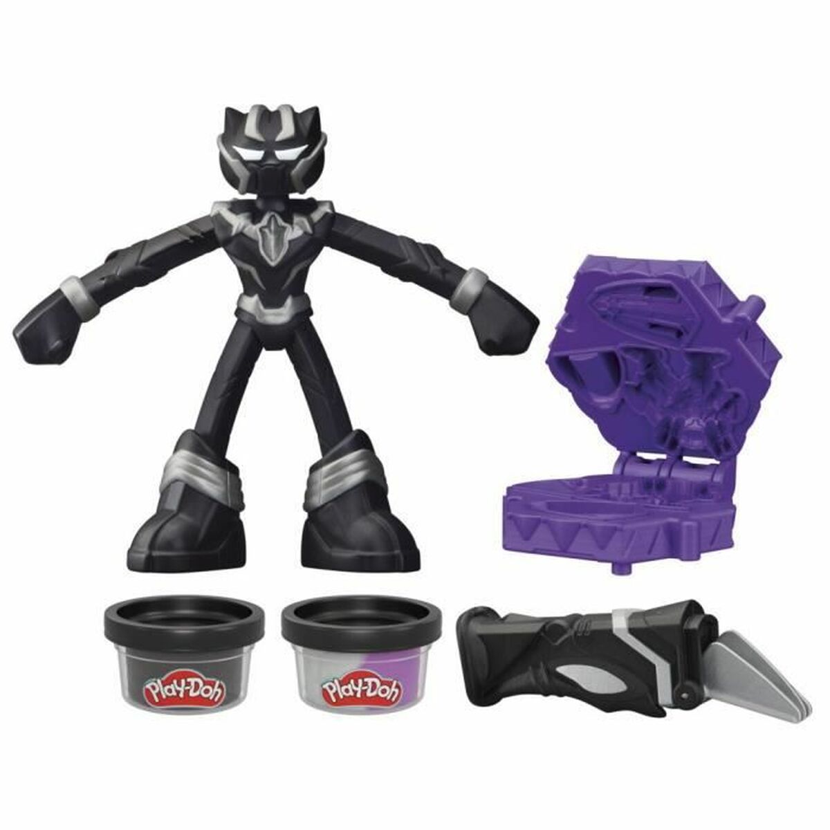 Pâte à modeler en argile Play-Doh Black Panther garras afiladas noir