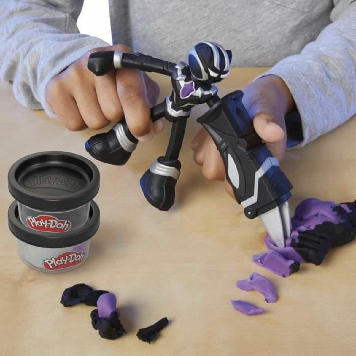 Pâte à modeler en argile Play-Doh Black Panther garras afiladas noir