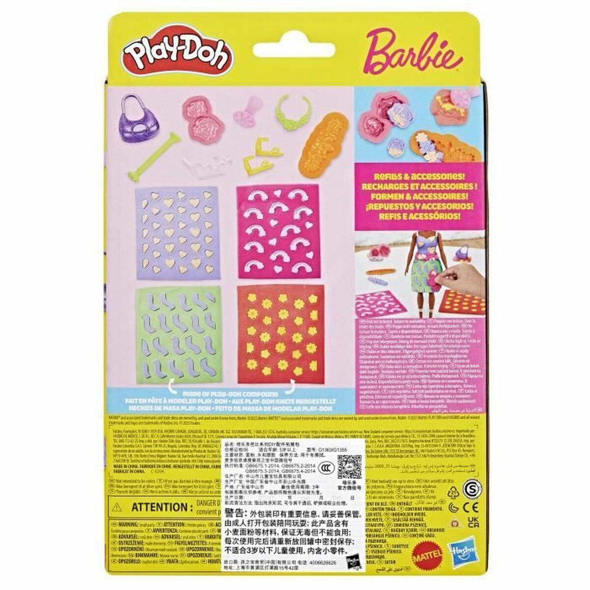 Pâte à modeler en argile Play-Doh Barbie FLowers & Florals Multicouleur