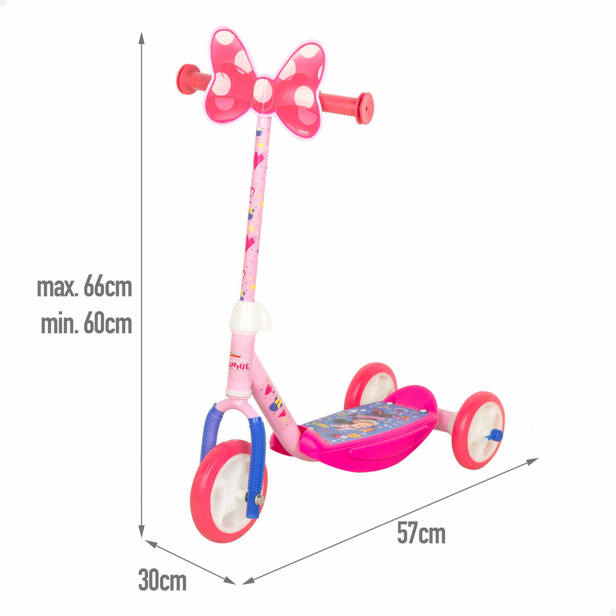 Trottinette Minnie Mouse Caoutchouc Métal Plastique Rose