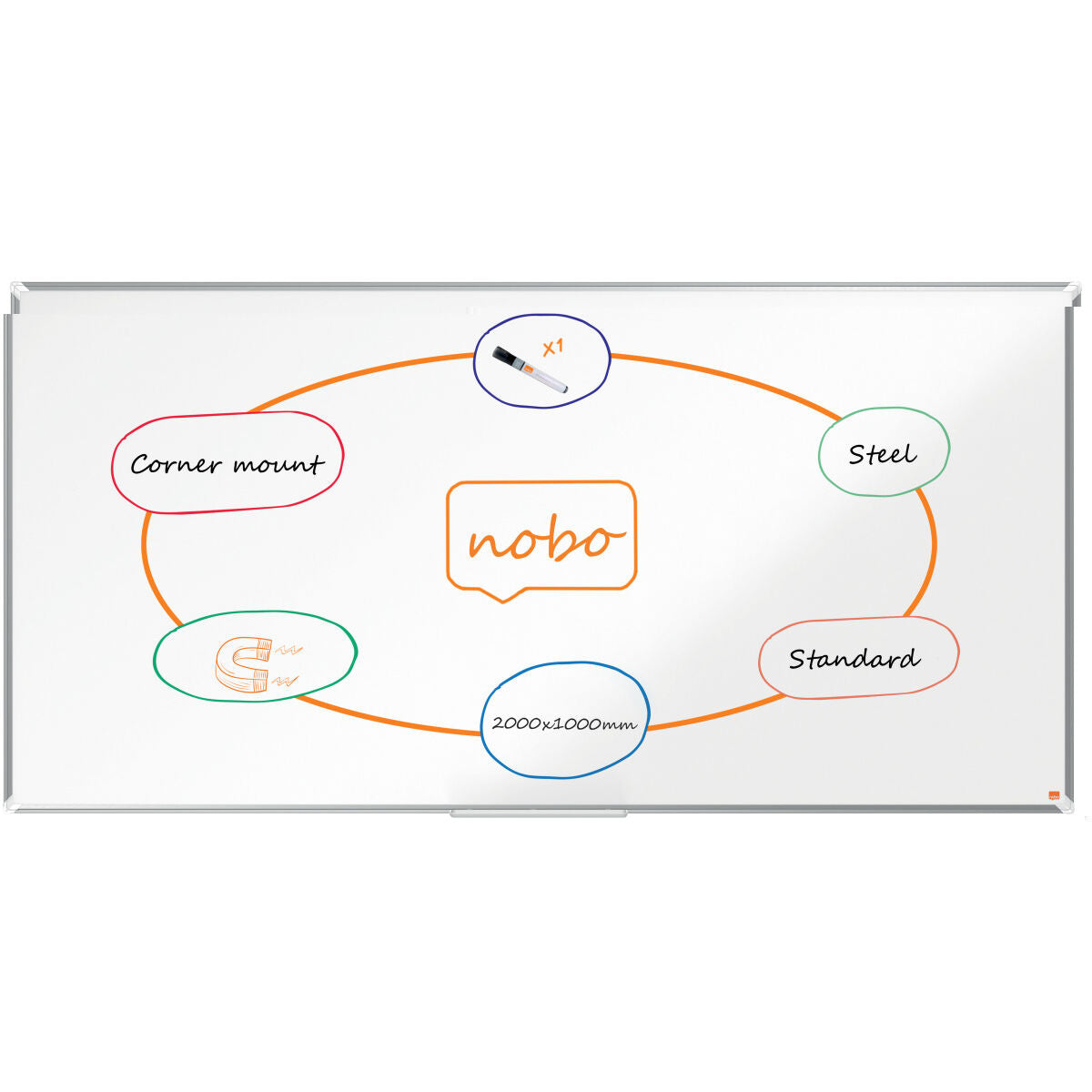 Tableau magnétique Nobo Premium Plus Blanc Aluminium Acier