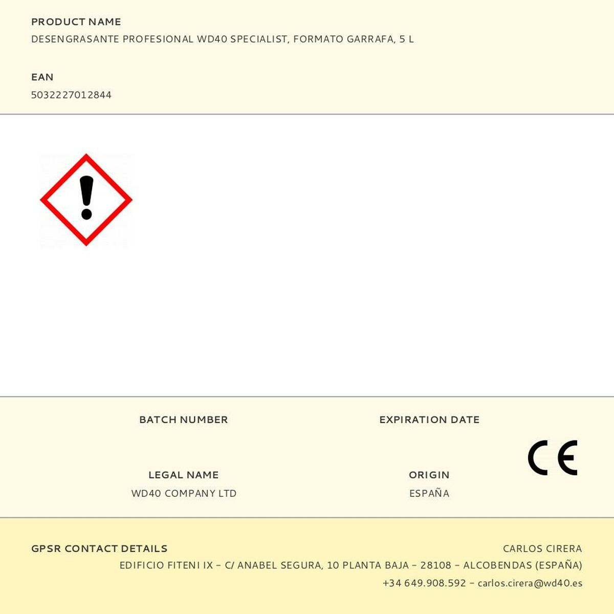 Dégraissant WD-40 5 L