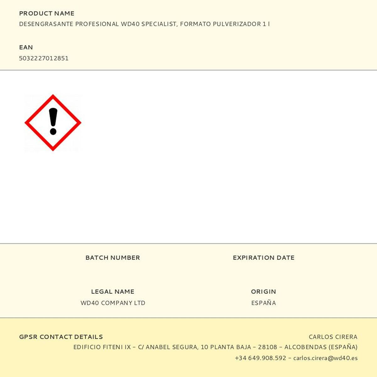 Dégraissant WD-40 1 L