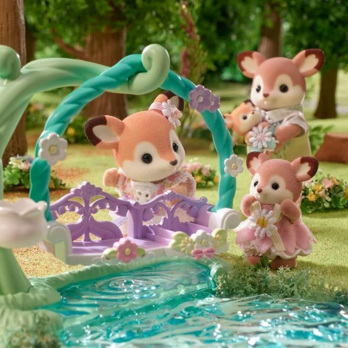 Personnage articulé Sylvanian Families Ciervo bebé y columpio animaux