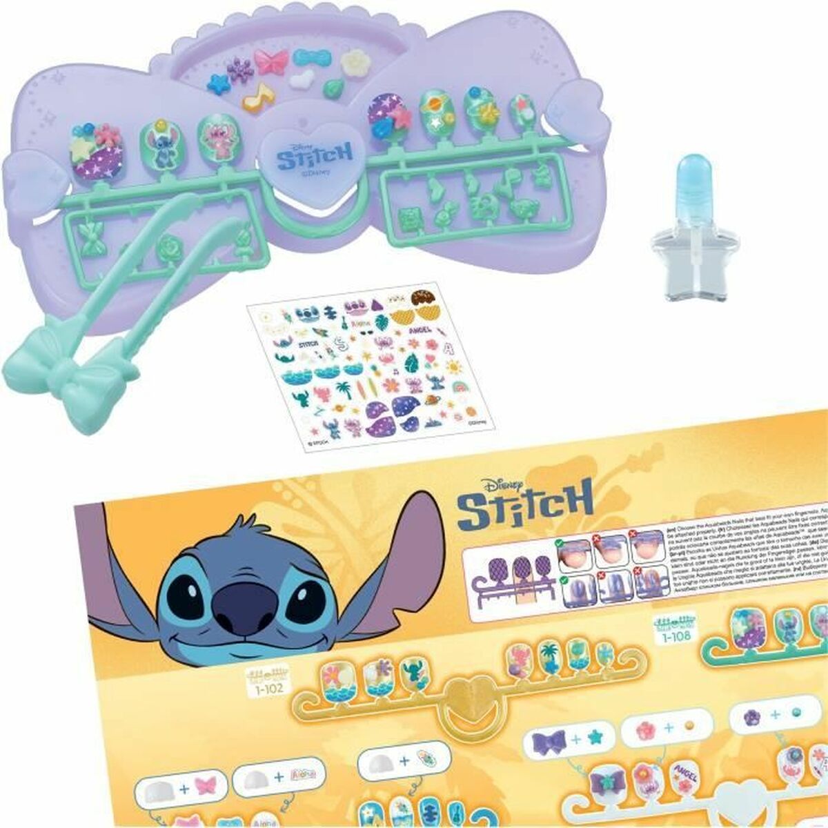 Set de Manucure Aquabeads Nail Studio Stitch Multicouleur 40 Pièces