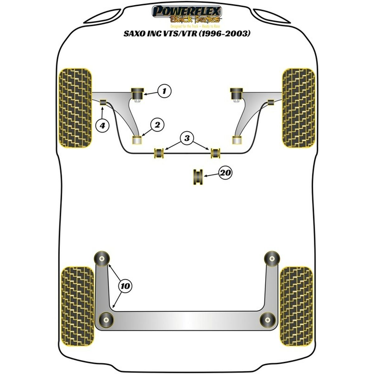 Silentblock Powerflex PFF12-101 Delantera Châssis