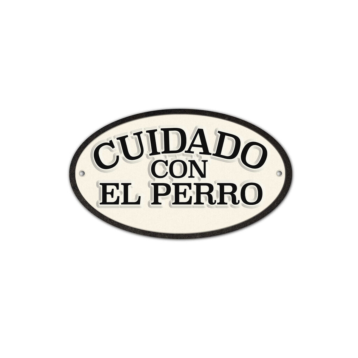 Plaque Magnet & Steel Cuidado con el Perro 16,3 x 9,5 cm