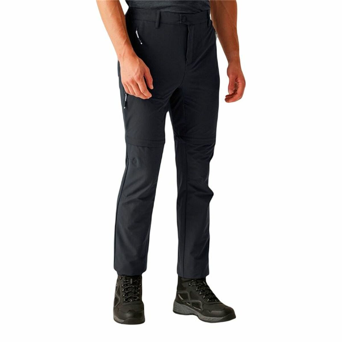 Pantalon de sport long Regatta Highton II Zip Off Noir Montagne