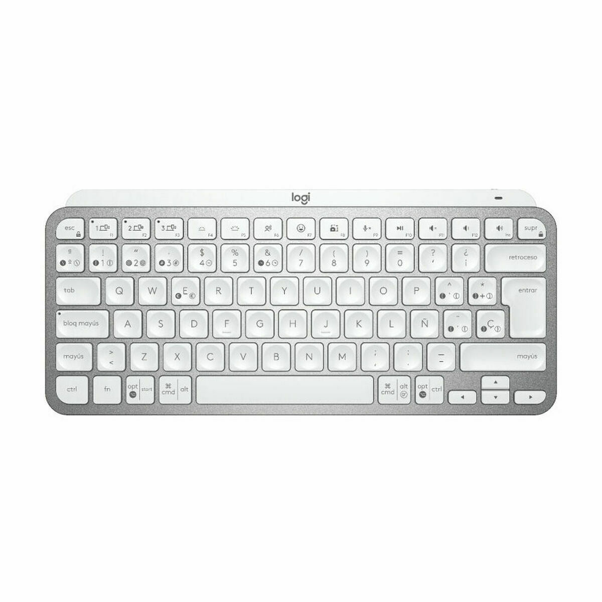 Clavier Logitech MX Keys Mini Gris Argenté Espagnol Qwerty QWERTY