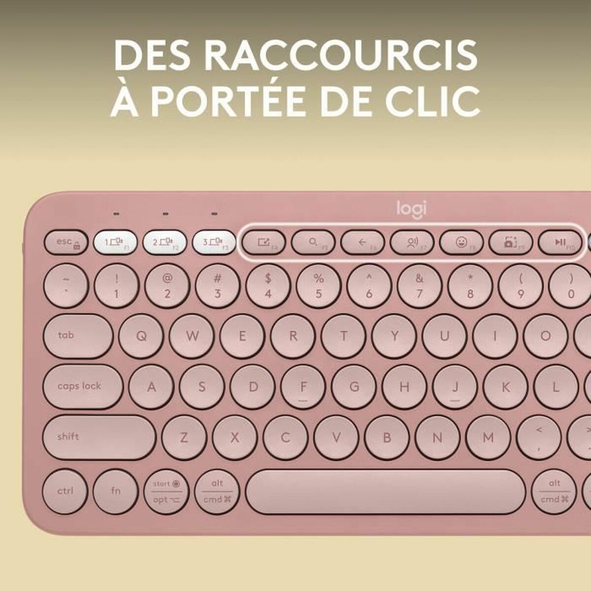 Clavier Bluetooth avec Support pour Tablette Logitech K380 Français Rose AZERTY