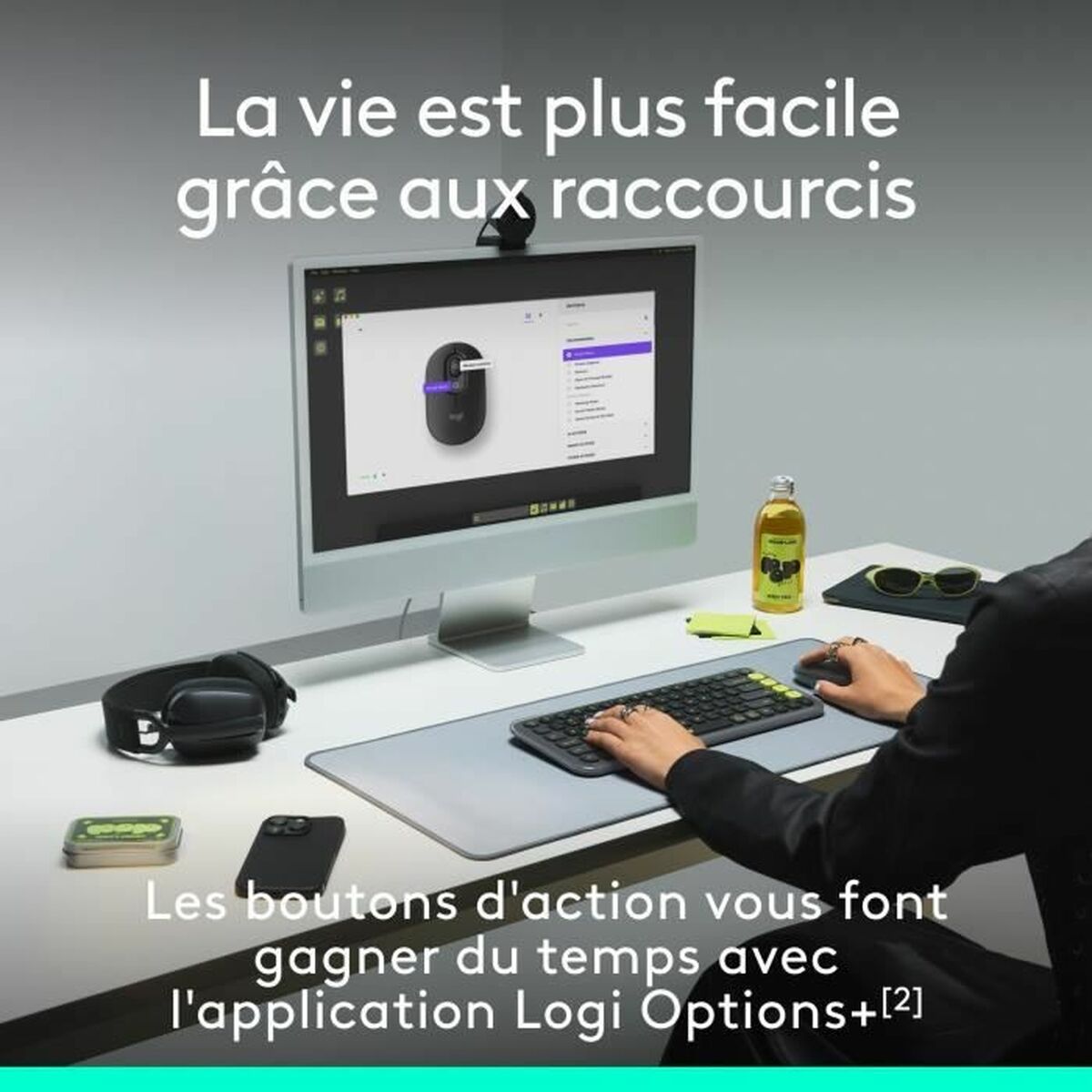 Souris Bluetooth Sans Fil Logitech Pop Gris foncé
