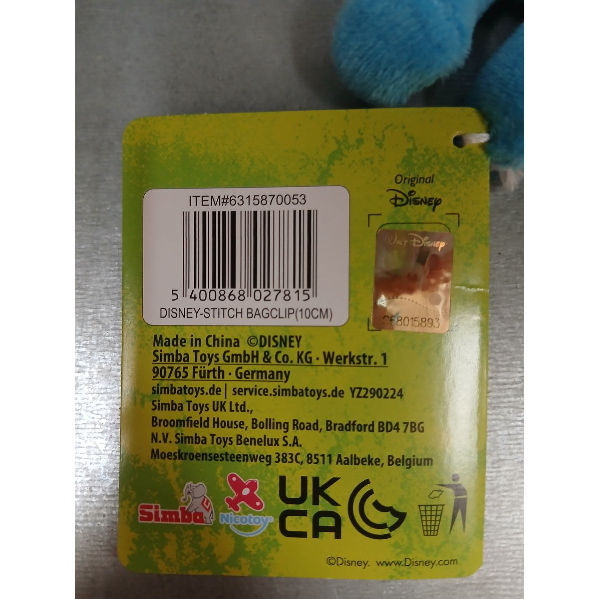 Jouet Peluche Stitch Bleu 10 cm