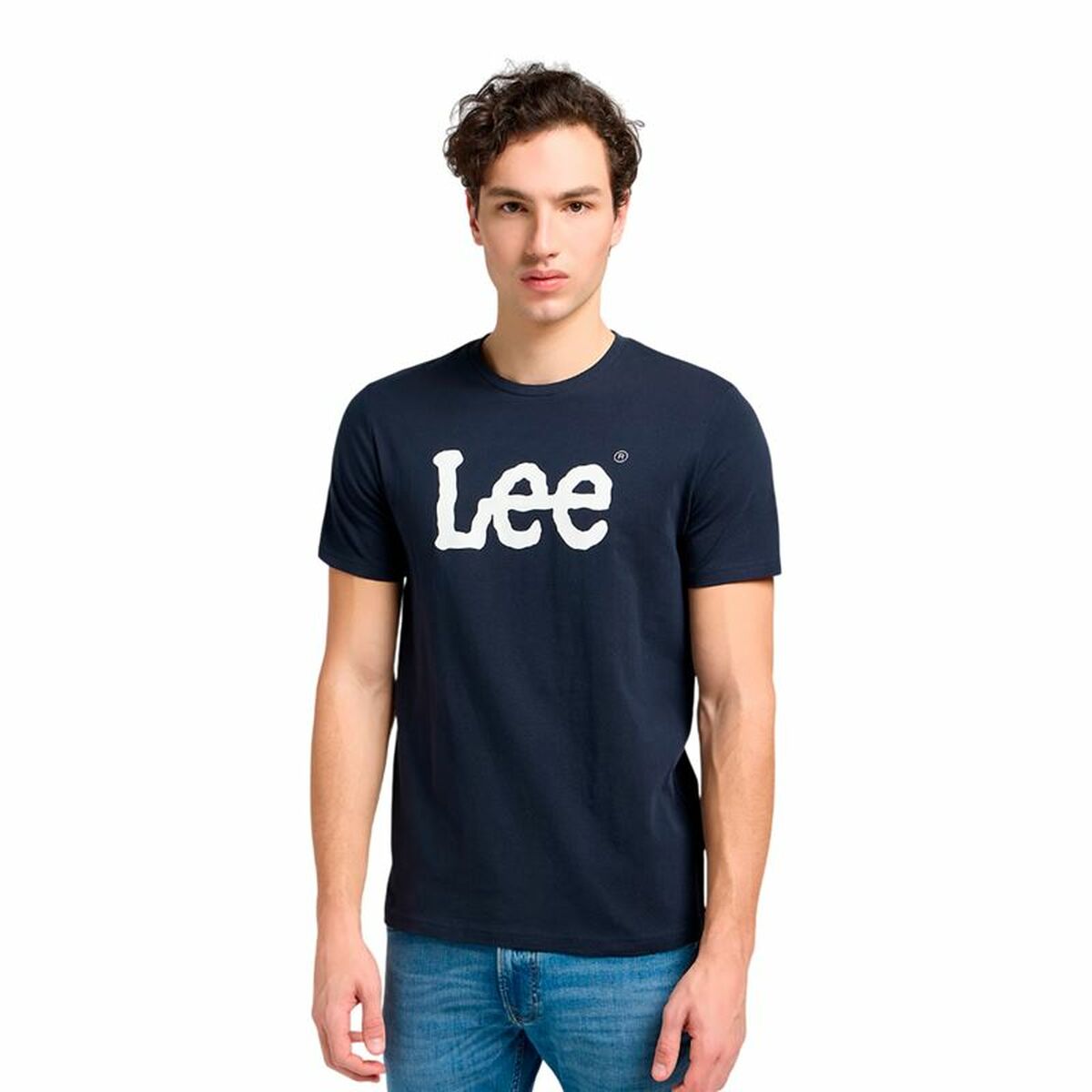T-shirt à manches courtes homme Lee Wobbly Logo Tee Blue marine