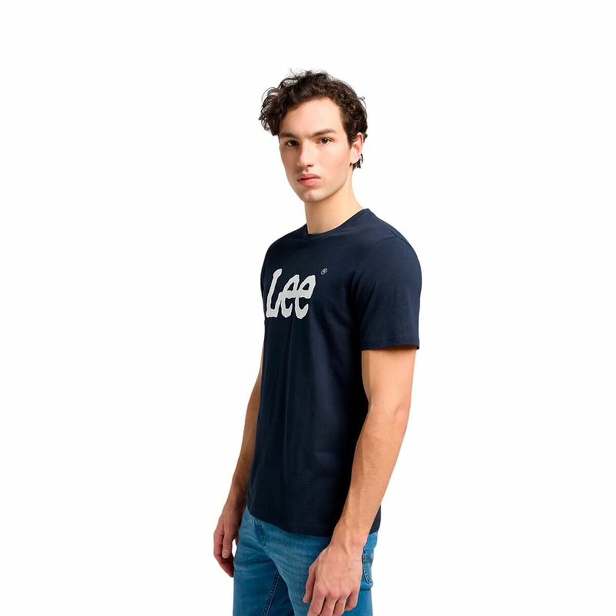 T-shirt à manches courtes homme Lee Wobbly Logo Tee Blue marine