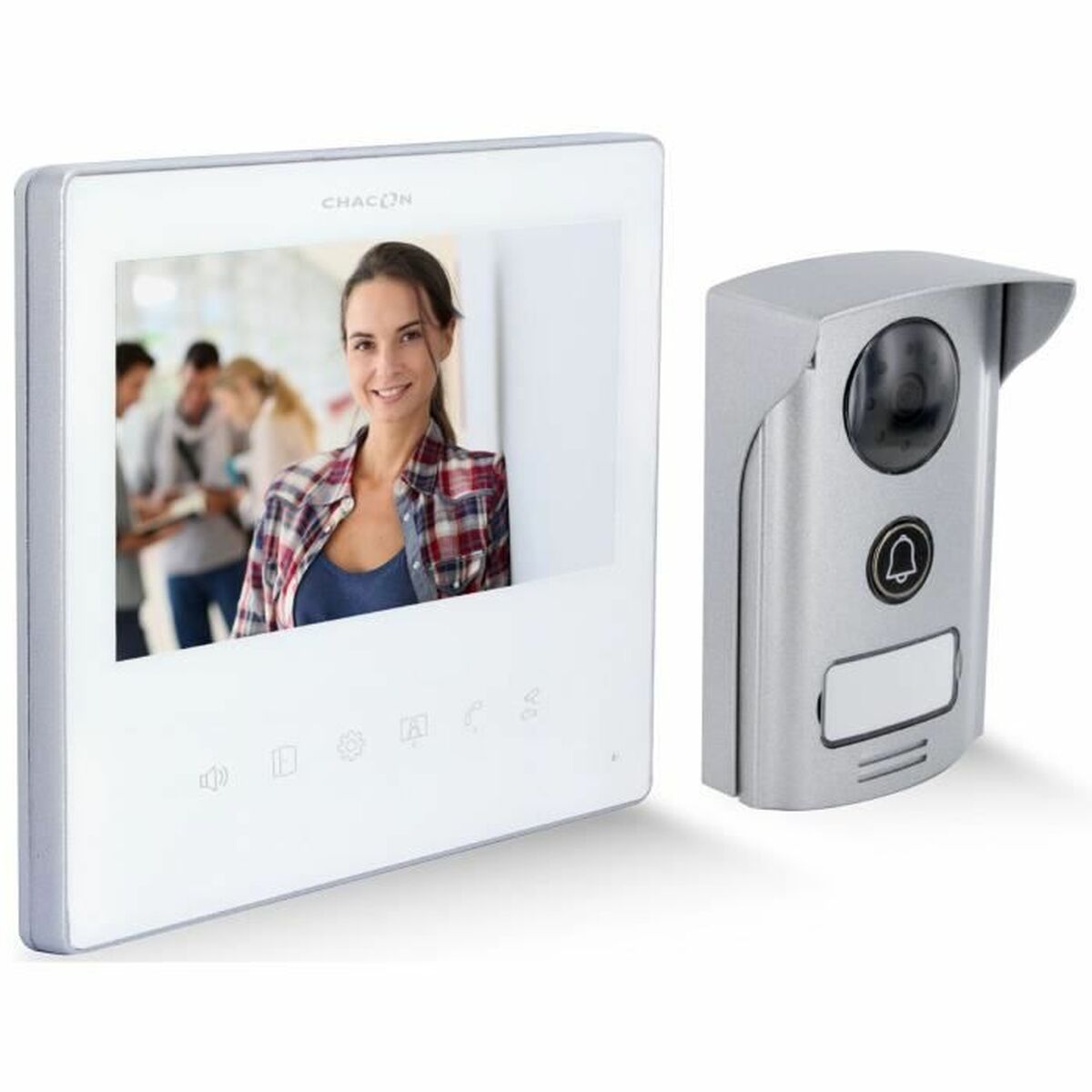 Interphone Vidéo Intelligent Chacon 34863 Blanc Plastique