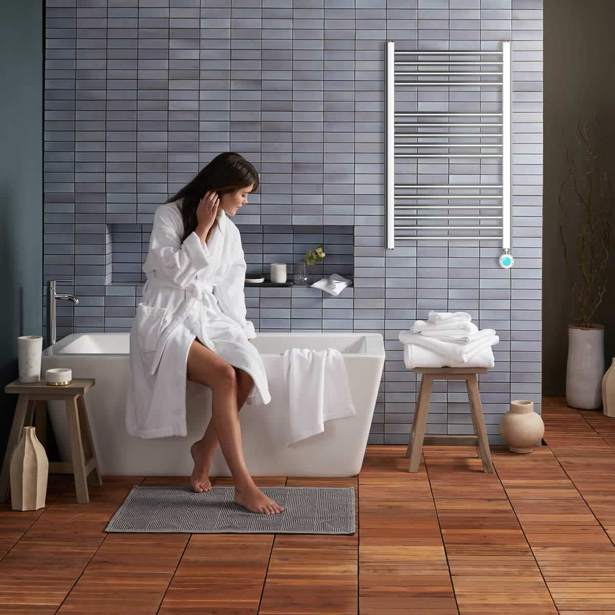 Porte-Serviettes Électrique Mural Haeger TW-40C.007A 400 W 80 x 50 cm