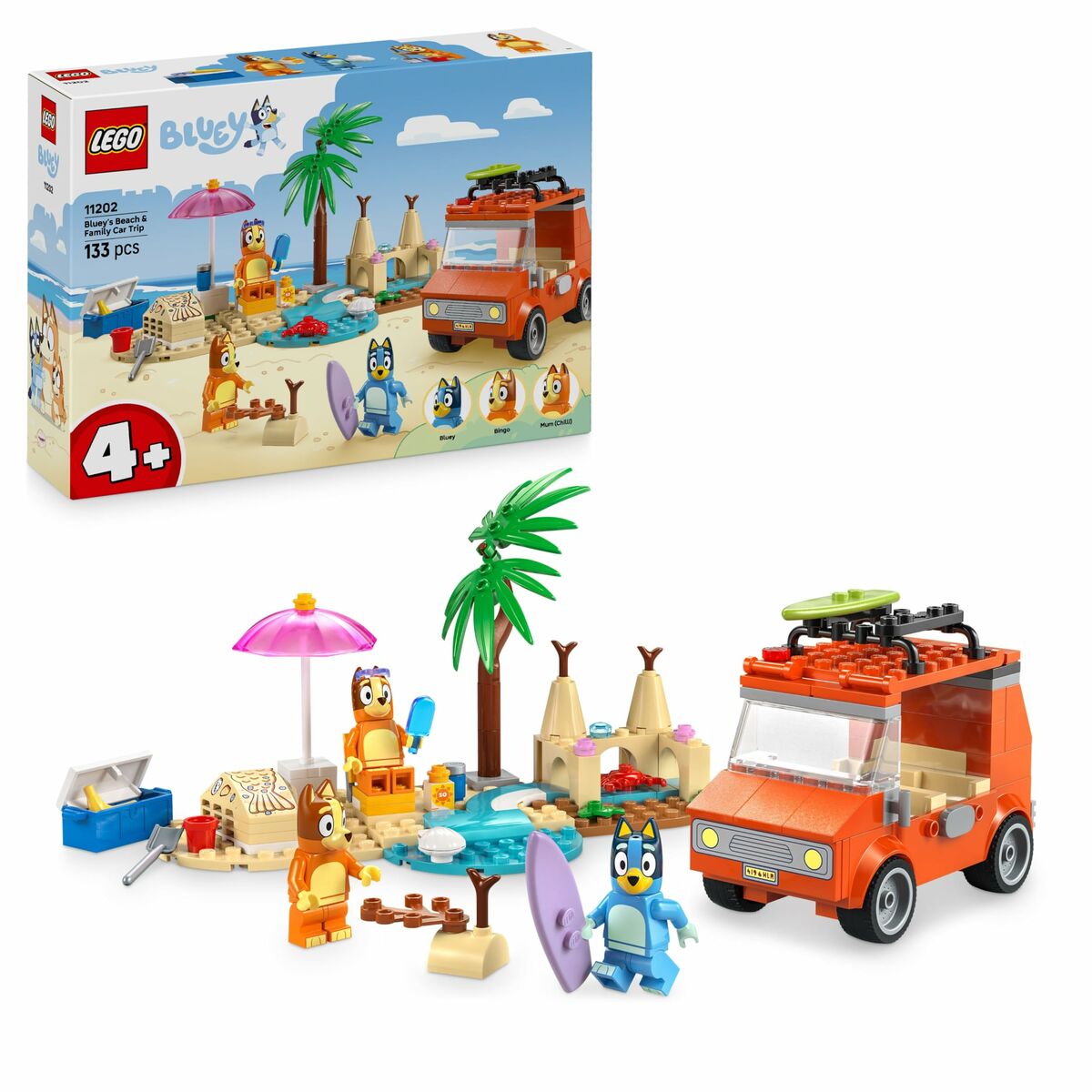 Set de construction Lego 11202 Bluey's Beach & Family Car Trip 133 Pièces