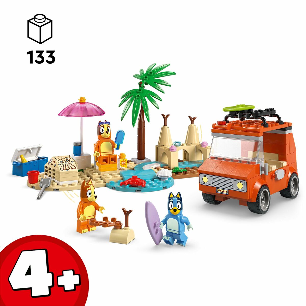 Set de construction Lego 11202 Bluey's Beach & Family Car Trip 133 Pièces
