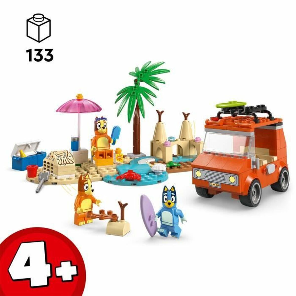 Set de construction Lego 11202 Bluey's Beach & Family Car Trip 133 Pièces