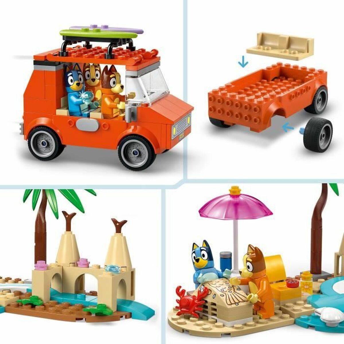 Set de construction Lego 11202 Bluey's Beach & Family Car Trip 133 Pièces