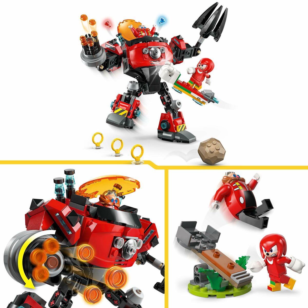 Set de construction Lego 77005 Sonic Knuckles VS Dr. Eggman Egg Crusher Mech 350 Pièces