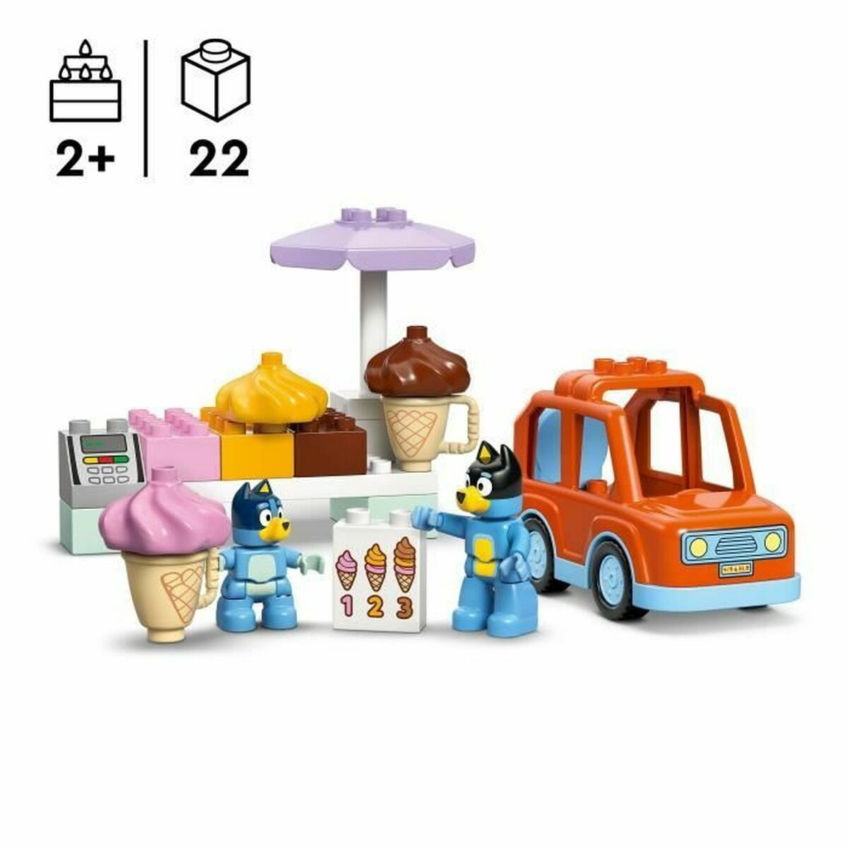 Set de construction Lego Duplo 10458 Ice Cream Trip with Bluey 22 Pièces