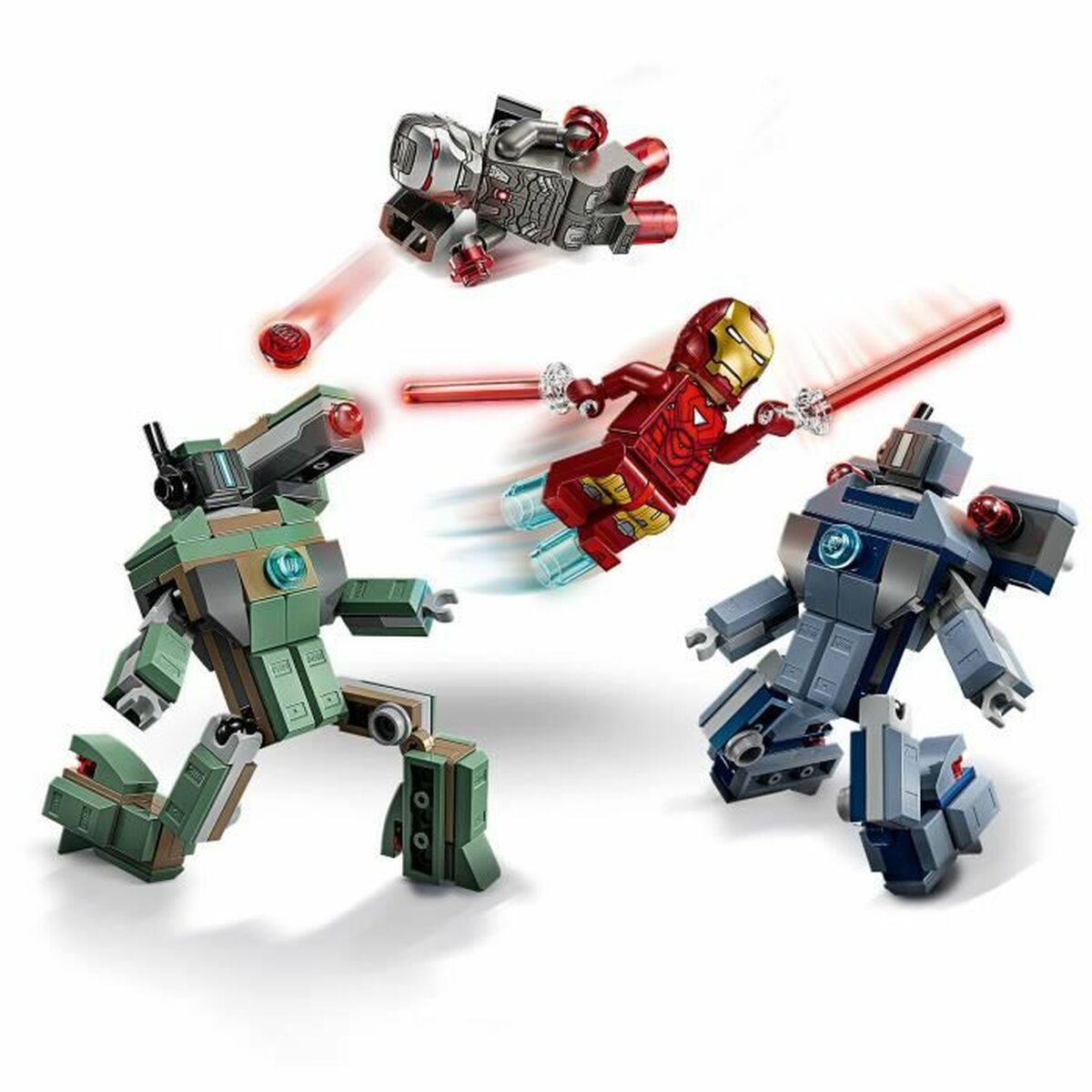 Set de construction Lego 76320 Iron Man & War Machine VS Hammer Drones 204 Pièces