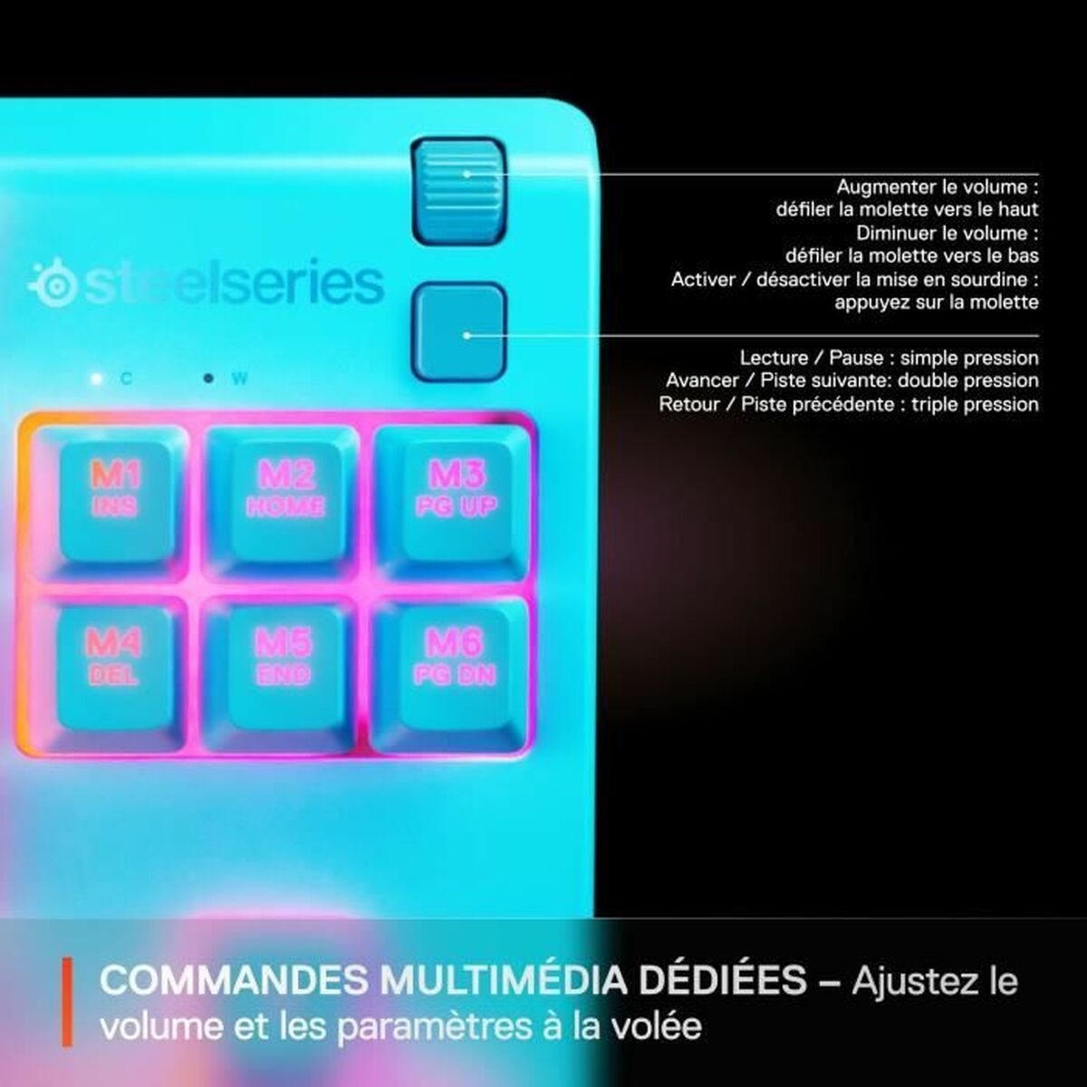 Clavier SteelSeries Apex 3 TKL Bleu