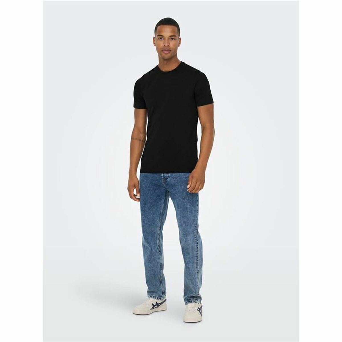 T-shirt à manches courtes homme Only & Sons basic Slim 2-Pack Noir 2 Unités (2 Unités) (L)